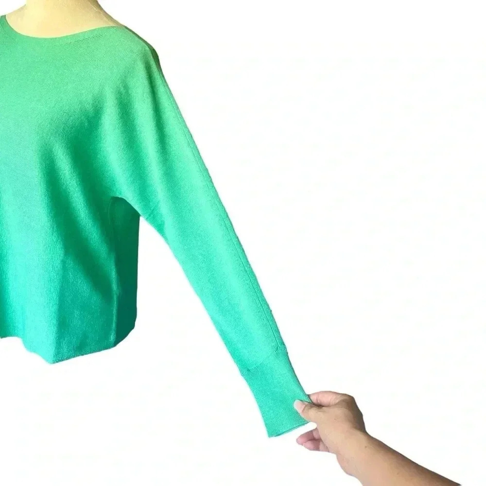 J. Jill Wearever Collection Cotton Blend Kelly Green Pullover Sweater Women Sz S - Picture 5 of 7